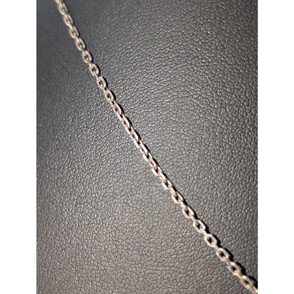 VTG 925 Sterling Infinity Cross Pendant 17.5" Rectangle Chain Link Necklace - Picture 5 of 8